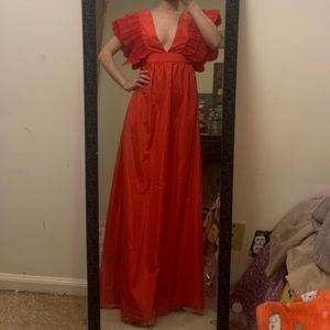 Long red dress